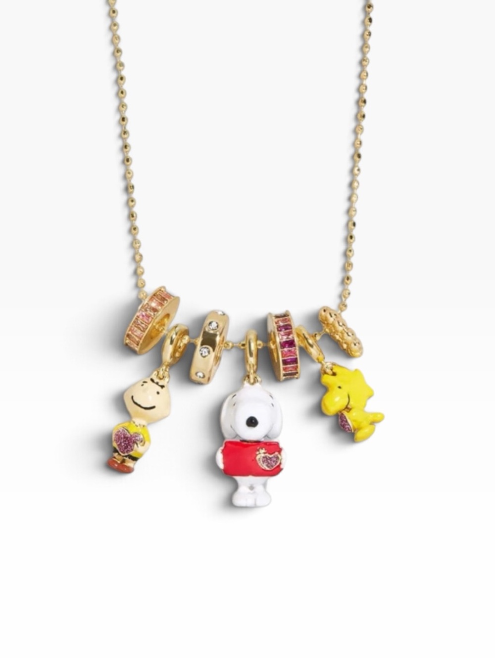 Peanuts Snoopy , Woodstock and Charlie Brown Charm Necklace
